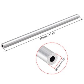 sourcing map 6063 Aluminum Round Tube, 300mm Length 19mm OD 9mm Inner Dia Seamless Aluminum Straight Tubing