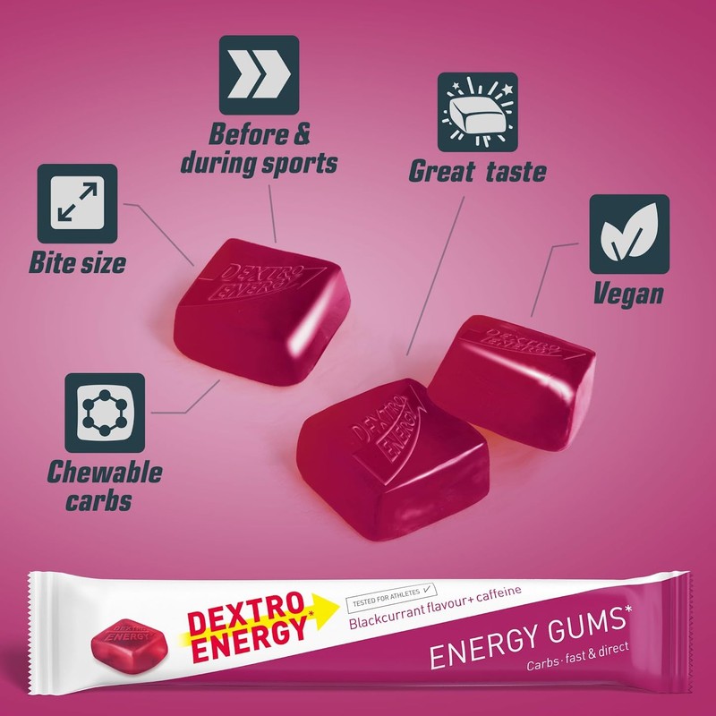 Dextro Energy | Energy Gums | Blackcurrant + Caffeine |