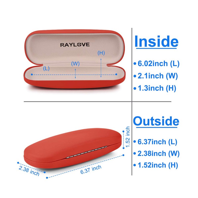 Eyeglass Case,RayLove Hard Shell Glasses Case Neutral Flip Glasses Case