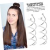 PACKOVE 20Pcs Silver Spiral Hair Clips Flexible Hair Screw Clamps