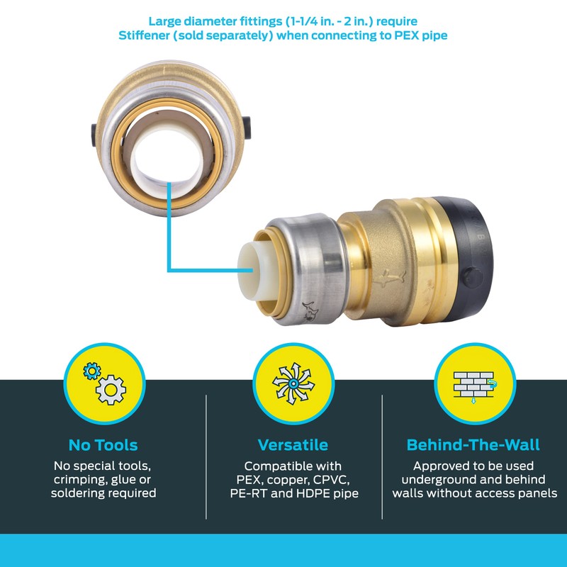 SharkBite 1-1/4 Inch x 1 Inch Reducing Coupling, Push to