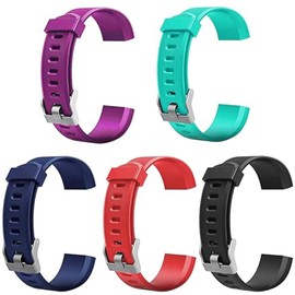 Lucky Interests 5 Pack Silicone Replacement Bands Compatible with ID115Plus HR for Women Men, Soft Flexible Adjustable Wristband Waterproof Sport Bracelet Strap ONLY for ID115 Plus, ID115 Plus HR