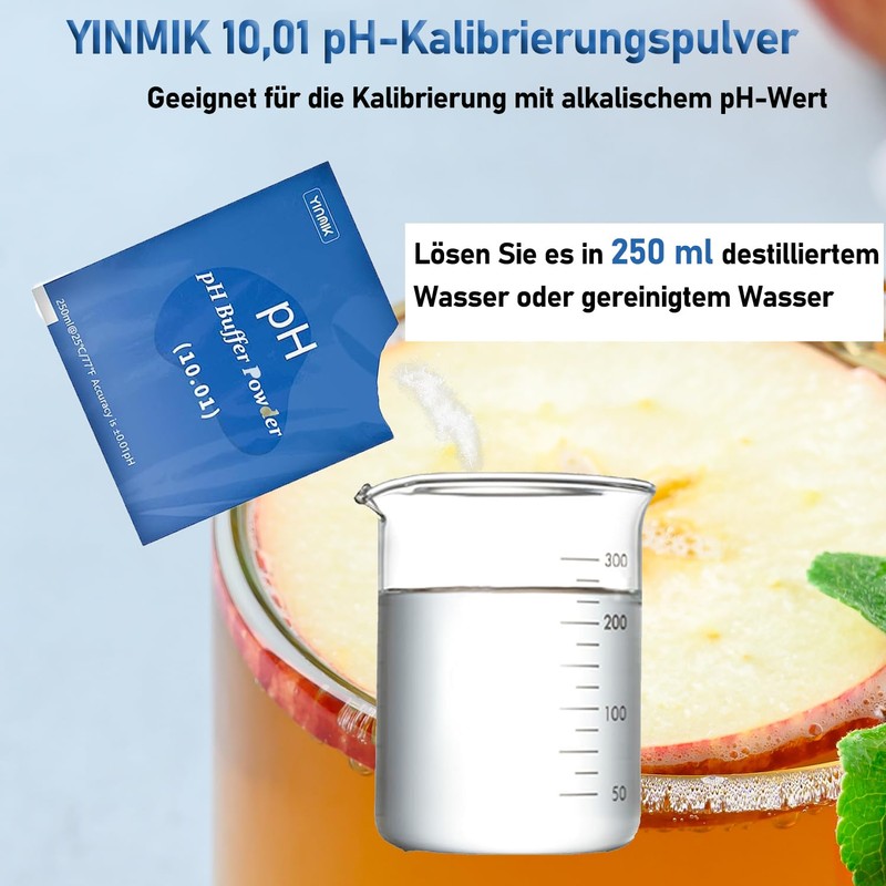 YINMIK pH meter buffer solution powder, pH test meter for