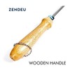 Zendeu Wood-Handle Paella Skimmer Spoon (26 inch Long)