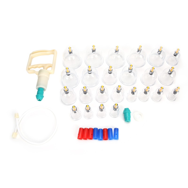 24pcs Professional Magnetic Therapy Vacuum Suction Cupping Set Body Treatment