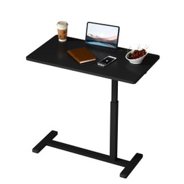 Serxis Side End Table Height Adjustable with 360° Moveable Hidden Wheels,Multifunctional Side Table Suitable for Sofa、Bedside、Study and Work Use,Black