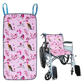 Wheelchair Incontinence Pad, Non-Slip Seat & Backrest Pads for Chair Mobility Scooter Absorbent Seat Protector Pads, Vintage Floral Wheelchair Cushions, 19.68 X35.43 Inch, Peach Color