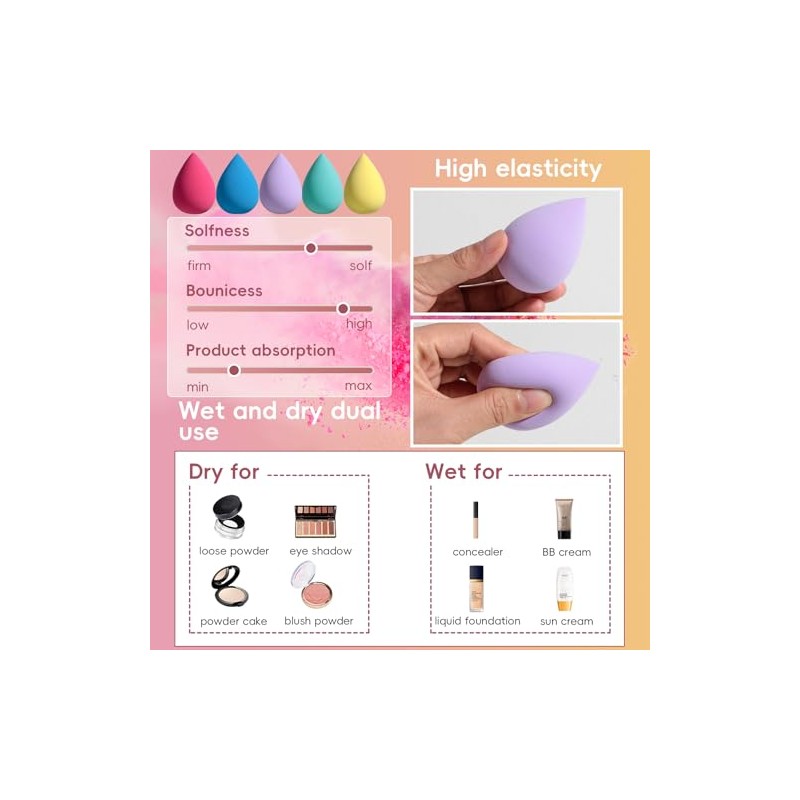 BS-MALL Set de Brochas de Maquillaje para Ojos de 18