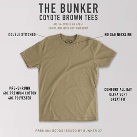BUNKER 27 Coyote Brown T-Shirts Military OCP Undershirt, 3 Pack, Soft and Comfortable (Medium)