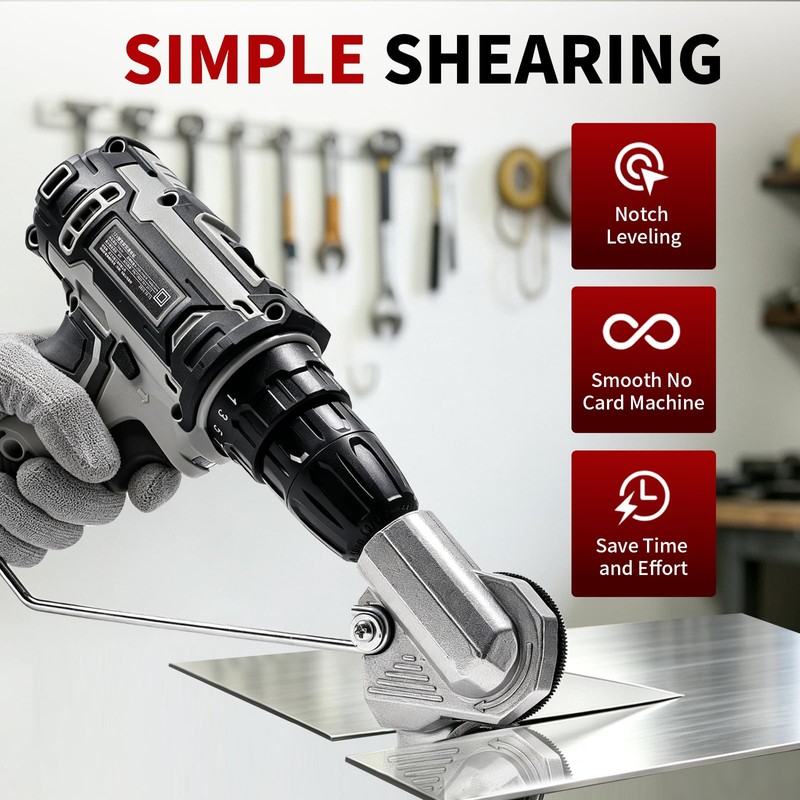 Metal Nibbler Drill Attachment, Heavy Duty Sheet Metal Cutter with