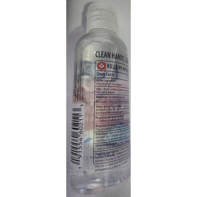 Wish Advance Hand Sanitizer Antiviral Antibacterial 3.38oz Pocket Size Vitamin