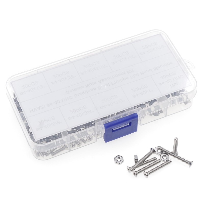 HVAZI #4-40 UNC Stainless Steel Phillips Flat Head Machine Screws