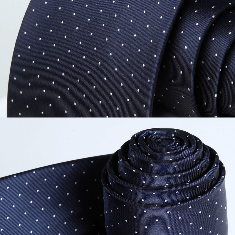 HISDERN Men's Tie with Pocket Square Dot Ties Wedding Classic