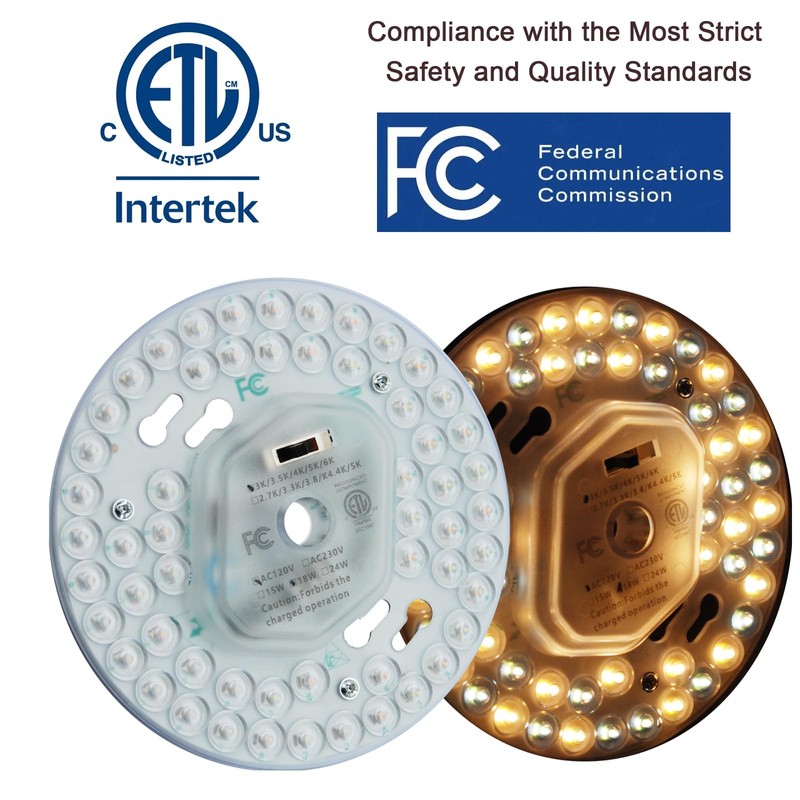 18W Dimmable LED Ceiling Fan Flush Mount Light Engine Retrofit