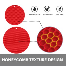 Joyhalo Trivets for Hot Dishes - Hot Pads for Kitchen, Silicone Pot Holders for Hot Pots and Pans, Silicone Mats for Kitchen Countertops, Table, Flexible Easy to Wash and Dry, Grey