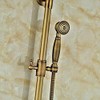 Antique Shower System with Flat Pivoting Shower Head and Swivelling