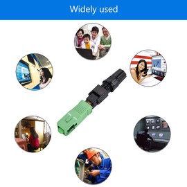 Conector de fibra óptica de 100 piezas, conector rápido de fibra óptica integrado SC/APC con 2 sensores de longitud de fibra óptica, adaptador de conector de fibra profesional para FTTH