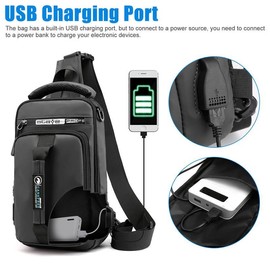 Anti-theft Men's Sling Crossbody Bag Chest Shoulder Messenger Backpack USB Port