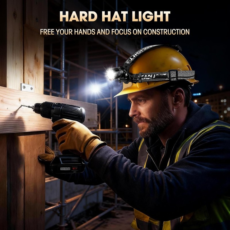 Super Bright LED Headlamp 4 Pack, High Lumen Rechargeable Head
