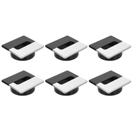 sourcing map 6 Pcs Desk Grommet, 60 Mm/2.36 Inch Cable Wire Grommet Organizer, Desk Hole Cover for Home Office Computer Equipment, Black Silver