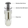 Toilet Seat Hinges Screws, 2-Set Stainless Steel Universal Toilet Seat