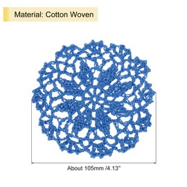 uxcell Fabric Coasters, 4pcs 4" - Cotton Woven Crochet Doilies, Lace Embroidery Cup Mat with Floral Pattern for Wedding Party Decoration (Lake Blue)