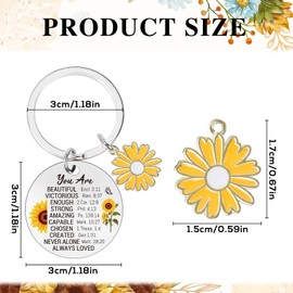Luvsweets Christian Gifts Keychain for Women - Sunflower Inspirational Keychain Gifts, Bible Verse Religious Gifts Keychain, Faith Spiritual Christian Keychain Gift for Girls Women Sister Friends