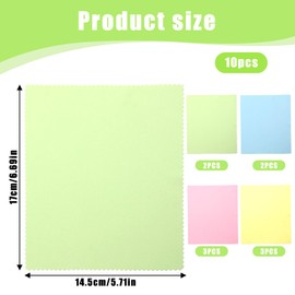 10 Pcs Flute Cleaning Cloth, Microfiber Violin Cleaning Cloth Soft Instrument Cleaning Cloth for Guitar Flute Violin Piano Trumpet Sax Lenses Screen (Blue, Apricot, Green, Pink)