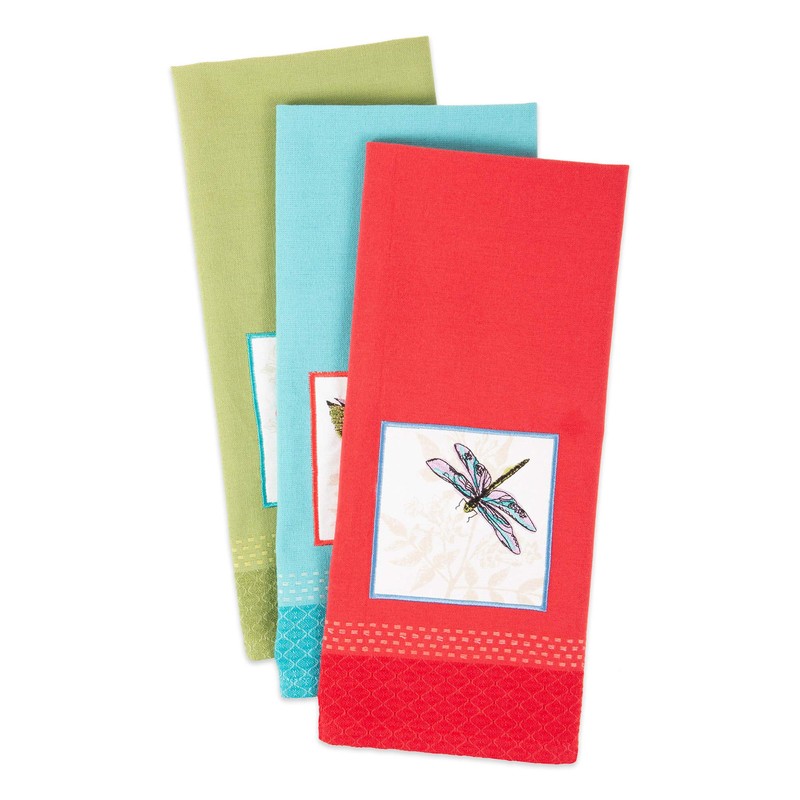 DII Cotton Embellish Printed Dish Towels, 18x28 Set of 3,