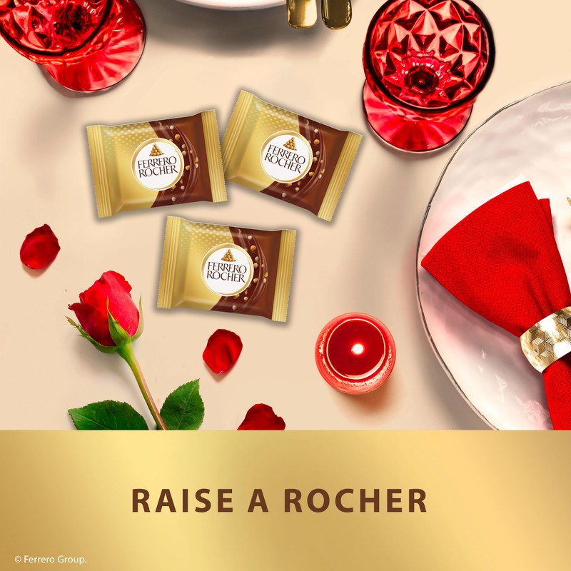 Ferrero Rocher Premium Hazelnut Milk chocolate squares, Valentine's Day Chocolate