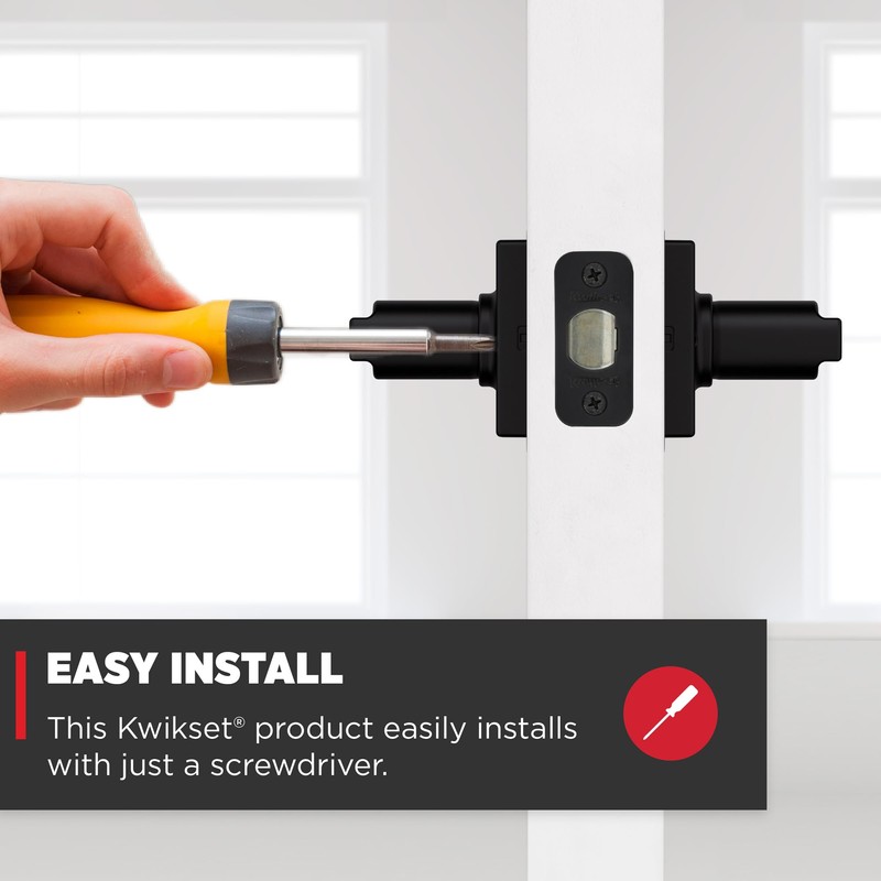Kwikset Breton Interior Privacy Door Handle with Lock, Door Lever