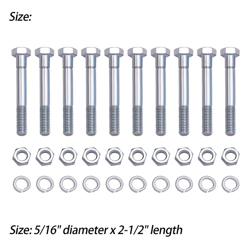XTPTFABS (10Pcs) 70060-01337 Shear Bolts 5/16" x 2-1/2" Compatible with