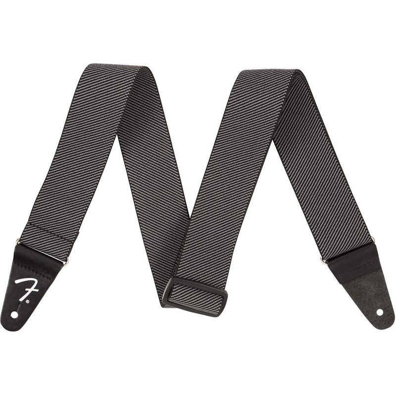 Fender WeighLess Tweed Guitar Strap, 2in, Gray & Strap Blocks