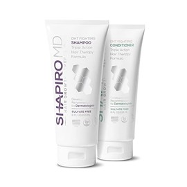 Shapiro MD Hair Growth Experts Shampoo and Conditioner with 100% Vegan Formulas, DHT Fighting Treatments for Thinning Hair Developed by Dermatologists, Fuller & Thicker Looking Hair, 1 Month Supply