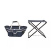 Unbranded 16" Folding Gardening Stool with Detachable Tote, Navy Blue