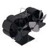 6 Blades Heat Powered Stove Fan Dual Head Fireplace Fan