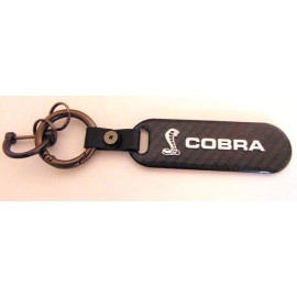 Unbranded Ford Mustang Cobra Carbon Fiber Key Chain GT500 Emblem Snake Dog Tag Key Ring