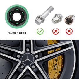 YOUKOOL 17mm Protective Lug Nut Socket for Mercedes Vehicles with Convex Flower Head Lug Nuts, 1/2" Square Drive, Cr-Mo Steel, Non-Marring Sleeve