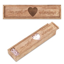 lasuroa Pregnancy Test Gift Box, Wooden Pregnancy Test Keepsake Box Baby Reveal Souvenir Collection Pregnancy Test Gift Box for Husband Father Grandparents (Brown)