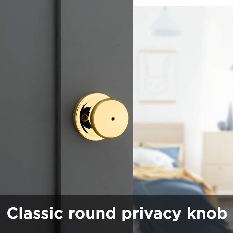 Kwikset Juno Interior Privacy Door Knob with Lock, Door Handle
