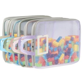 6 Packs Mesh Toy Zipper Storage Bags Sets Storage Organizer with Pockets Portable Handle for Office