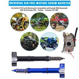 JINGKE Universal Air/Fuel Mixture Screw Adjuster for Keihin FCR Carb Motorcycle Compatible with Suzuki RMZ,Kawasaki KXF KLX,Honda CRF，Polaris，Yamaha YZF WR（ blue/black）