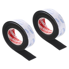 PATIKIL 1-3/4"W x 1/5" T x 6.6Ft Insulation Foam Tape, 2 Rolls Self-Adhesive EVA Weather Stripping for Wrap Pipe Door Window Insulation Soundproof Anti Vibration Collision, Black