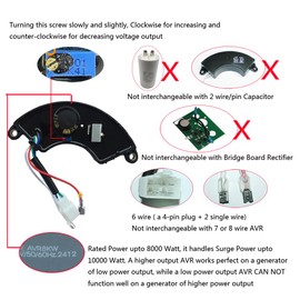 J2XCO AVR Automatic Voltage Regulator for Harbor Freight Predator 68525 68530 66603 66604 69677 Gasoline Generator
