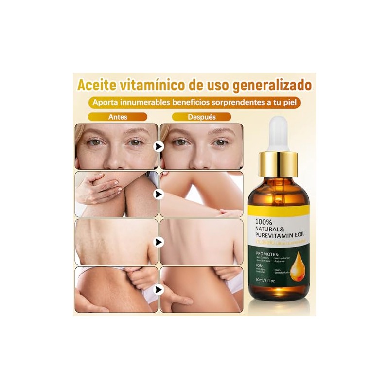 LUSCOR 2pcs Aceite De Vitamina E Para La Cara，Aceite Acondicionador