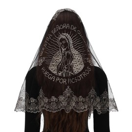 Bozidol Madonna Prayer Lace Veil - Catholic Guadalupe Madonna Prayer Lady Lace Headband Veil