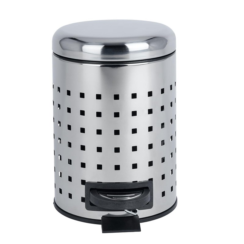 Wenko Pedal Bin "Leman" Perforated 3L in Silver