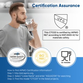 PUREPLUS 5 Micron 20" x 2.5" Whole House CTO Carbon Sediment Water Filter Cartridge Compatible with C1-20, EP-20, HX-CB-25-2010, F3WCB32, Pack of 1