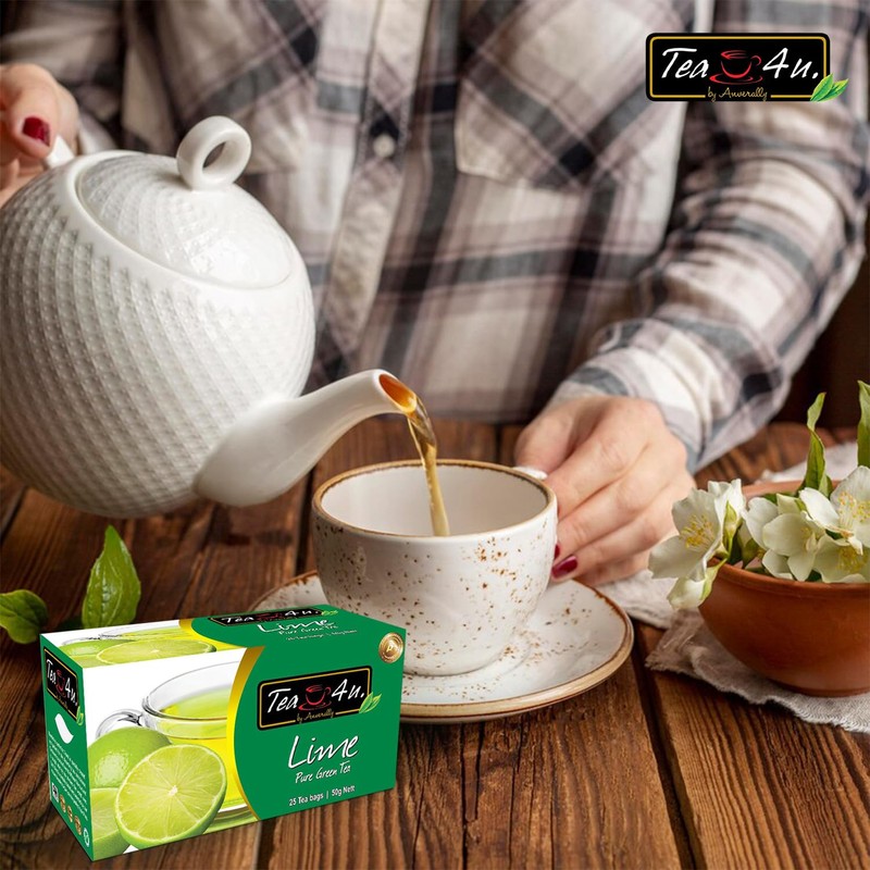 Tea4u Lime Green Tea - Smooth Blend of Lime Flavor