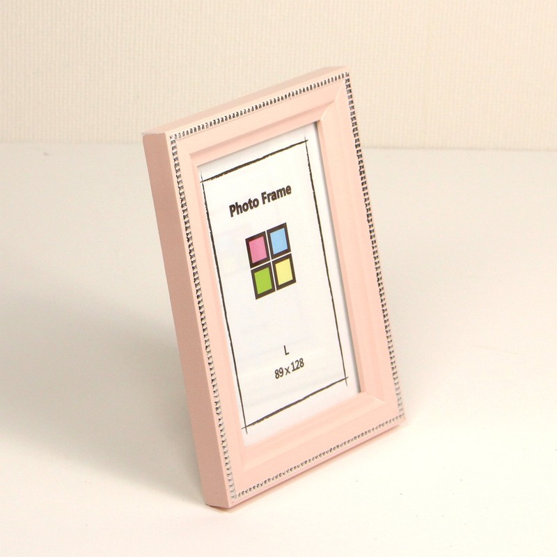 Iwata PH-DSP-L Picture Frame, Dot Silver, L, Pink, Wooden